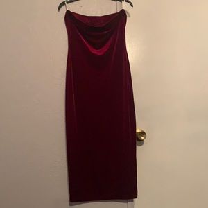 Red velvet dress